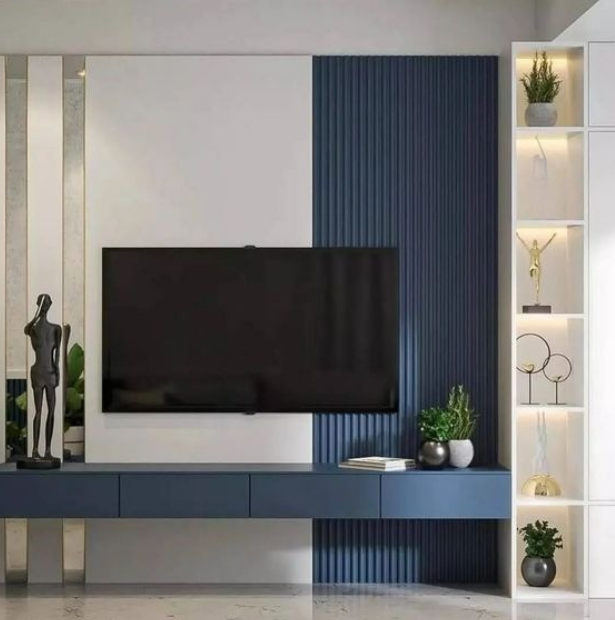 Luxury TV unit and entertainment center for termite proof home interiors