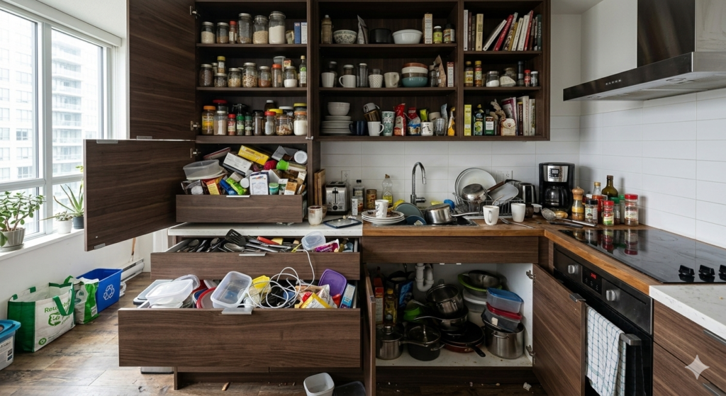 modern modular kitchen design with smart storage