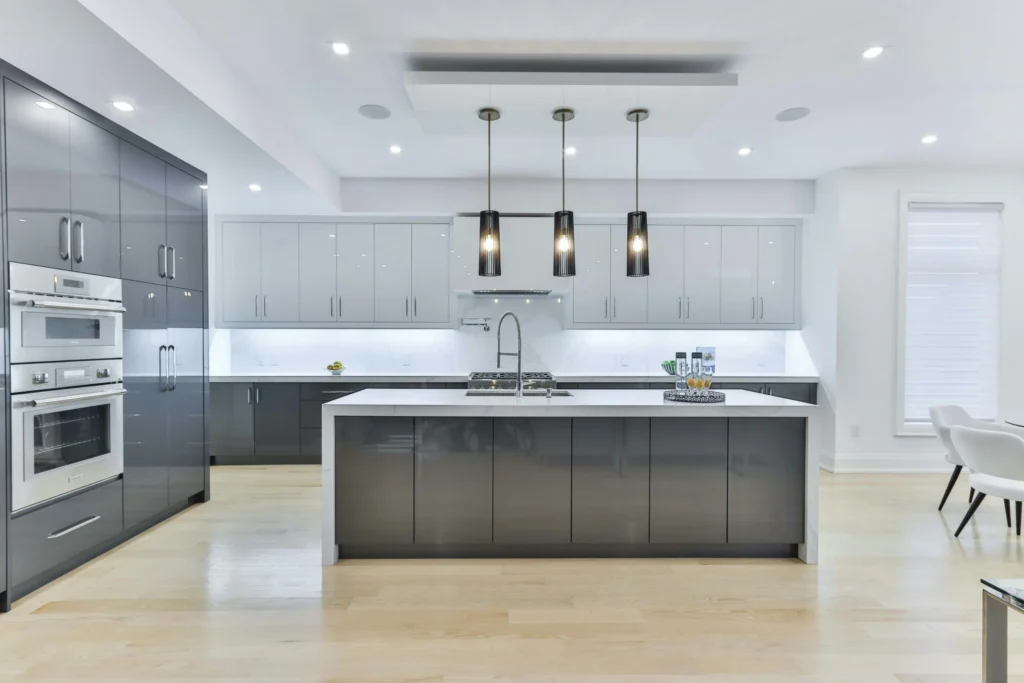 modern metal modular kitchen interior Hyderabad