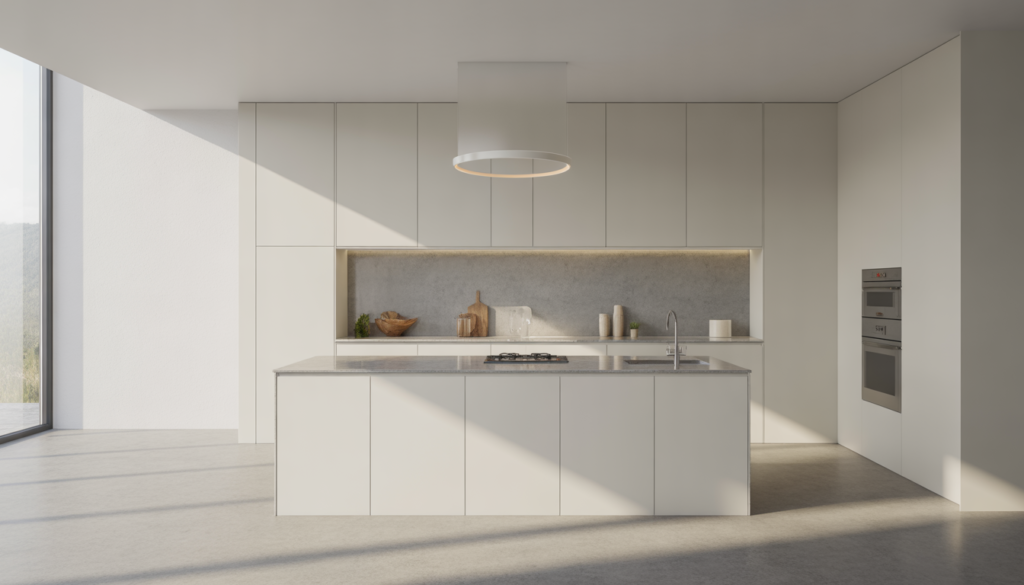 Minimal modern kitchen interior design with stainless steel and clean layout for urban homes