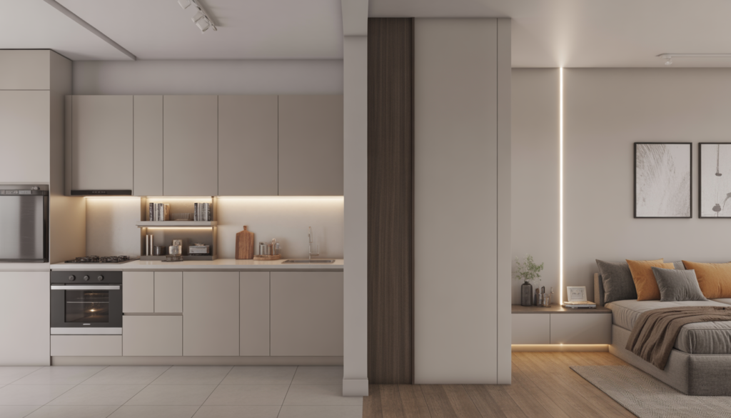 2BHK interior cost breakdown Hyderabad with modular kitchen, bedroom, and living room design pricing overview 2026