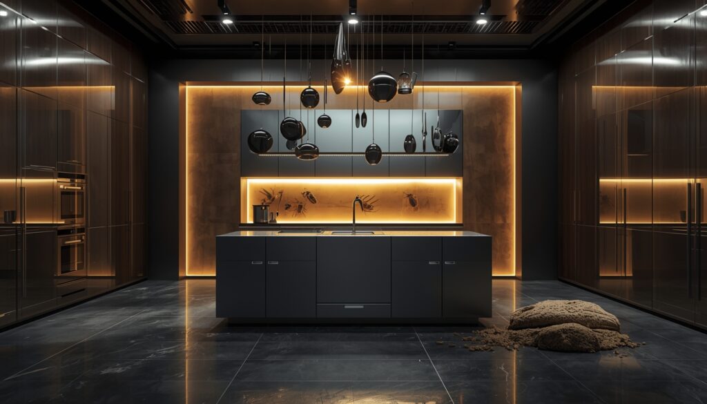 stainless steel modular kitchen with aluminium kitchen cabinets modern interior design Hyderabad