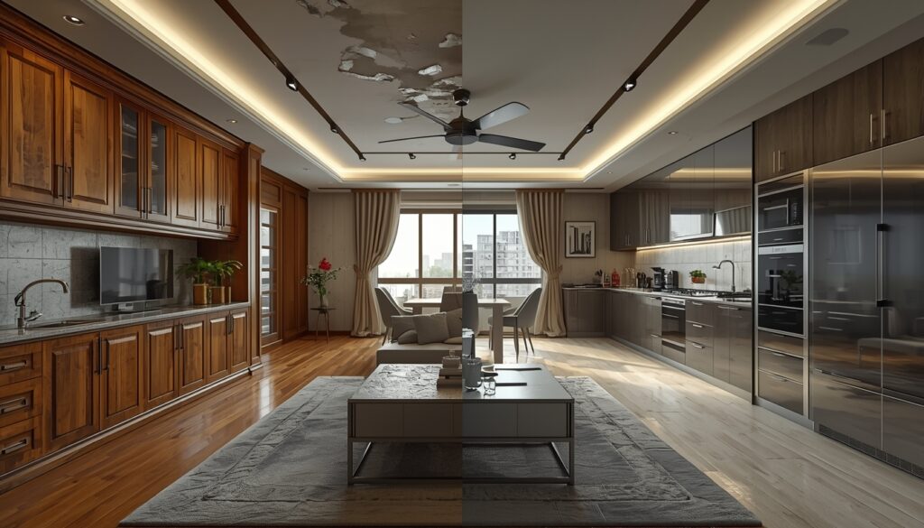 metal interiors India – steel kitchen cabinets vs wood plywood comparison