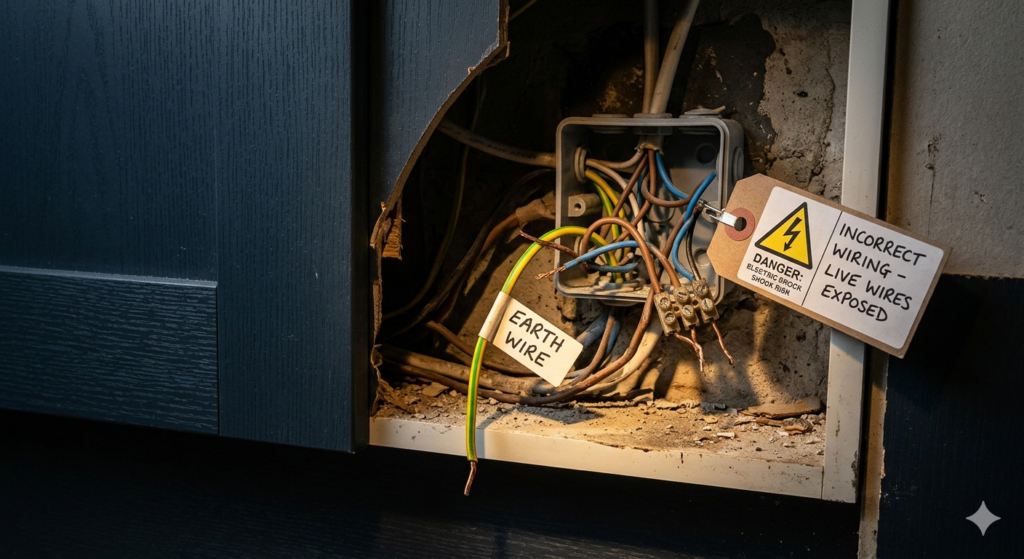 stainless steel kitchen safety - real cause of electric shock faulty earthing wiring"