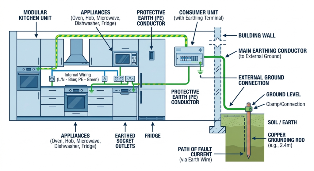 stainless steel kitchen safety - kitchen earthing connection diagram Hyderabad"