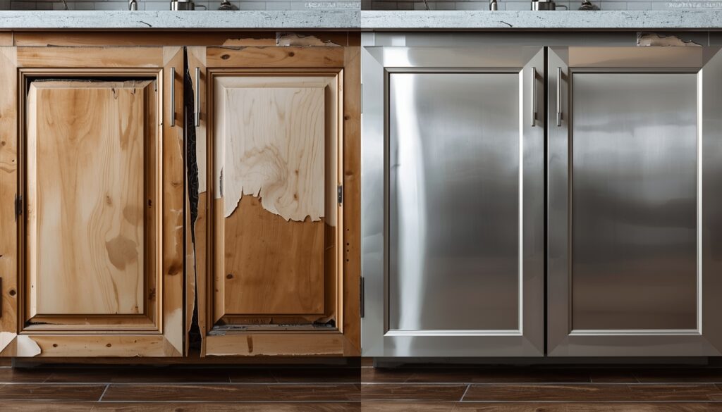 steel vs wooden kitchen maintenance comparison termite water damage