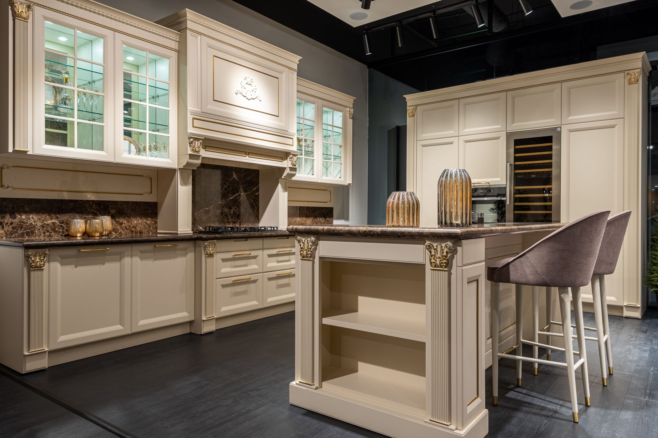 SS304 steel modular kitchen cabinet built to support granite quartz or corian countertops
