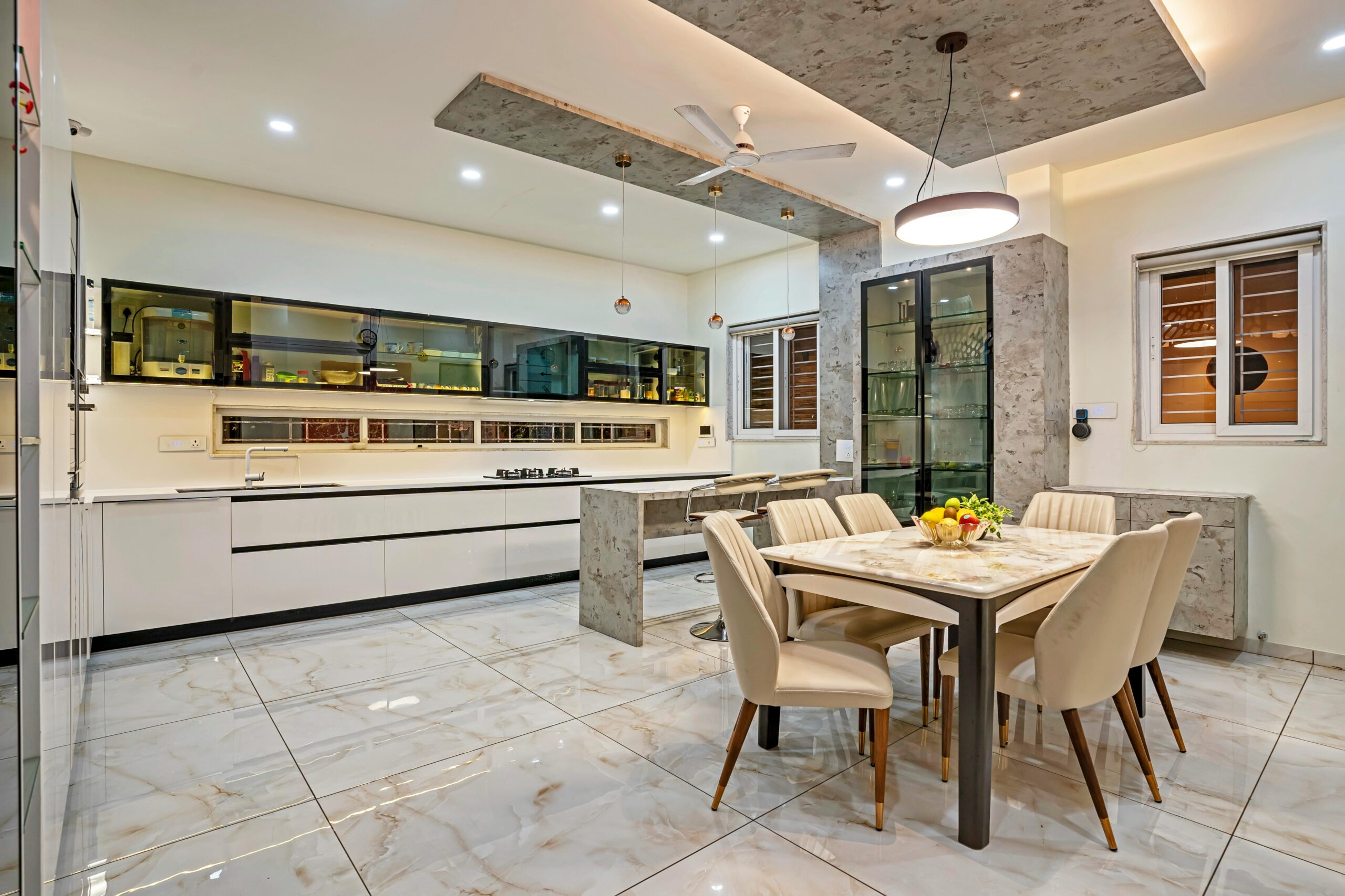 Straight (I-shape) aluminium modular kitchen, Metal & More Interiors Hyderabad