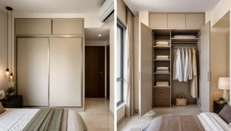 Sliding wardrobe vs hinged wardrobe in modern Hyderabad bedrooms