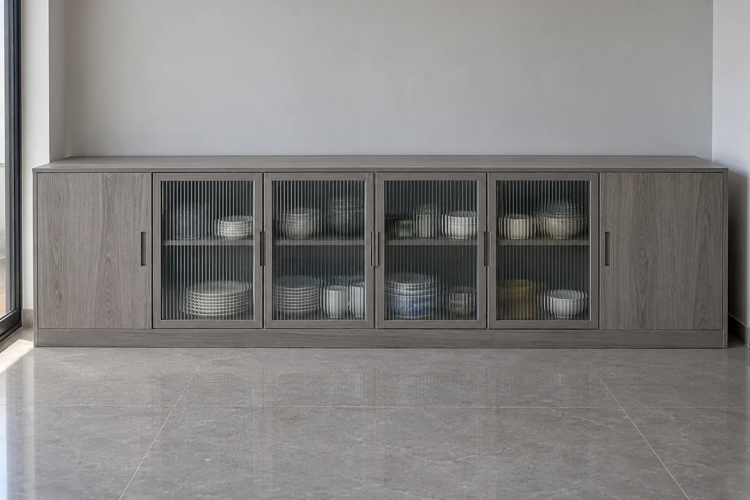 ash laminate low crockery design concept