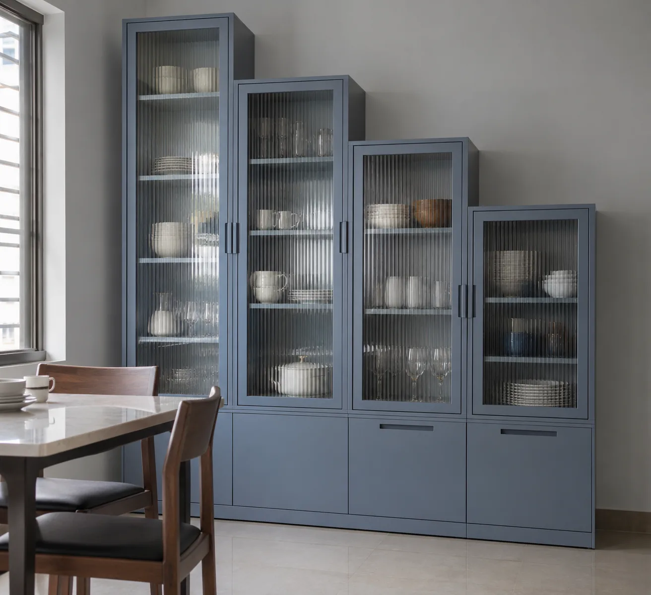 blue grey crockery design concept