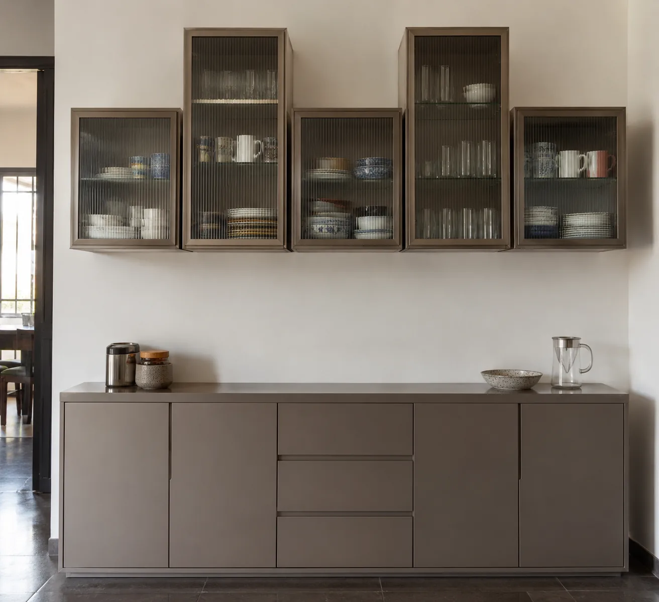 grey cube crockery design concept