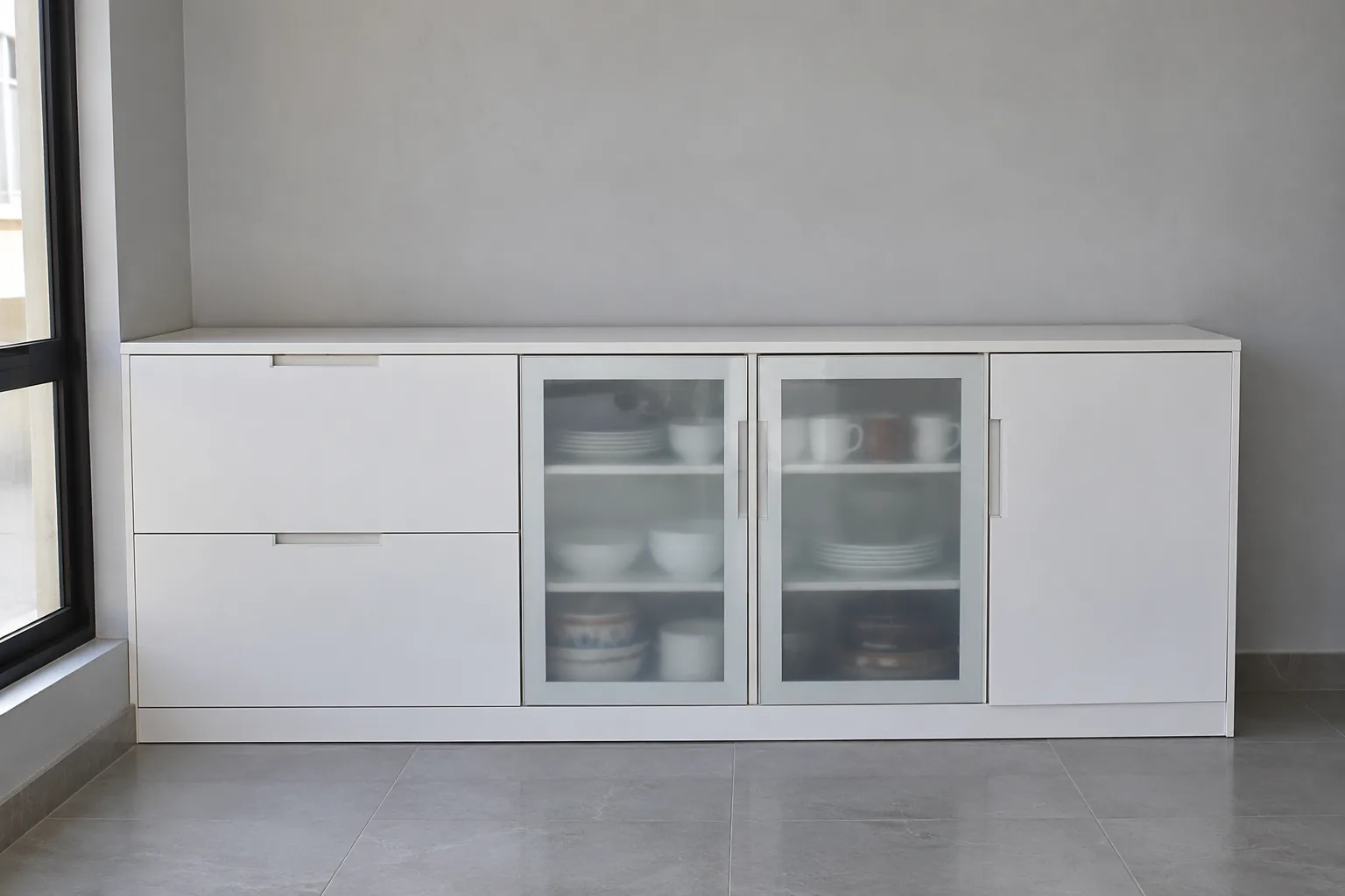white console crockery design concept