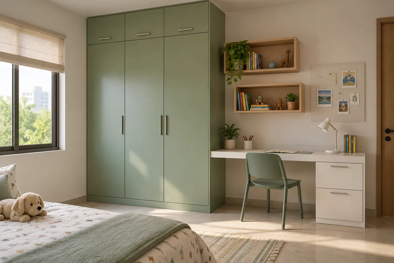 sage loft study sage and pale oak children wardrobe with Aluminium cabinet direction