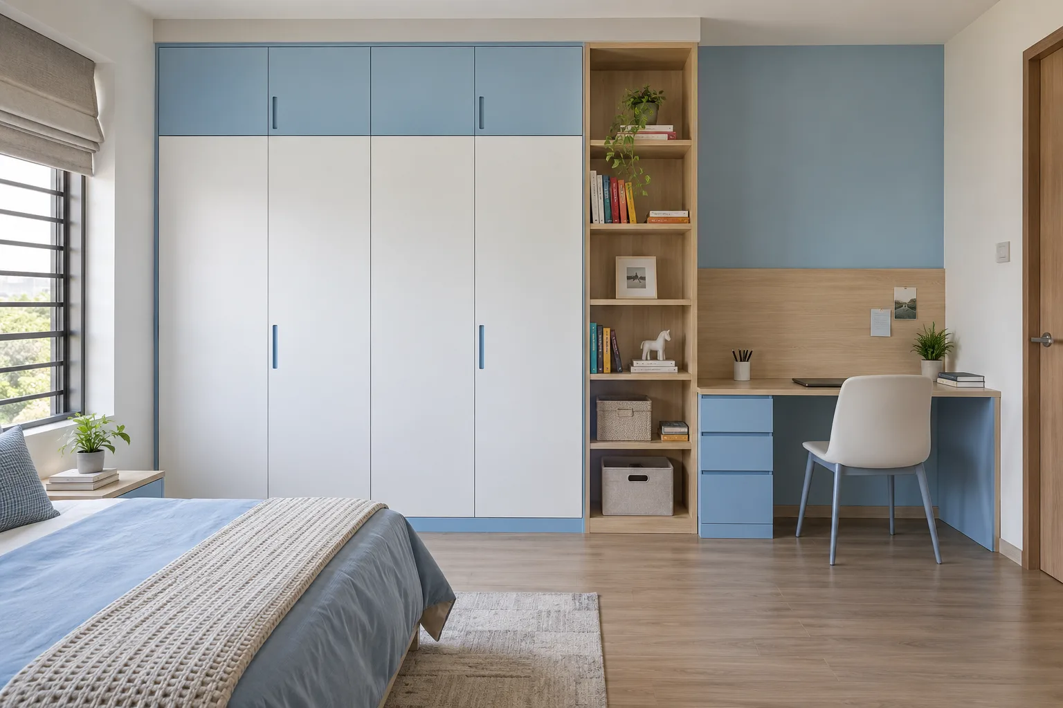 Aluminium Bookcase Study Divider Sky And White Children Wardrobe concept