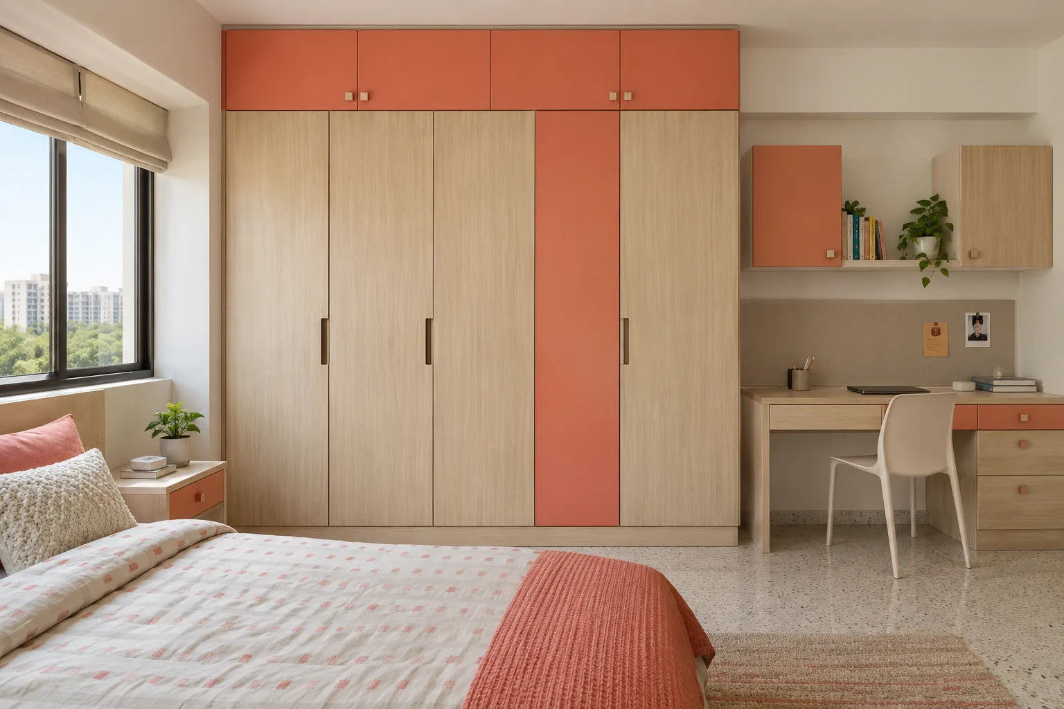 oak laminate slabs colour block study coral satin pu children wardrobe with Aluminium cabinet direction
