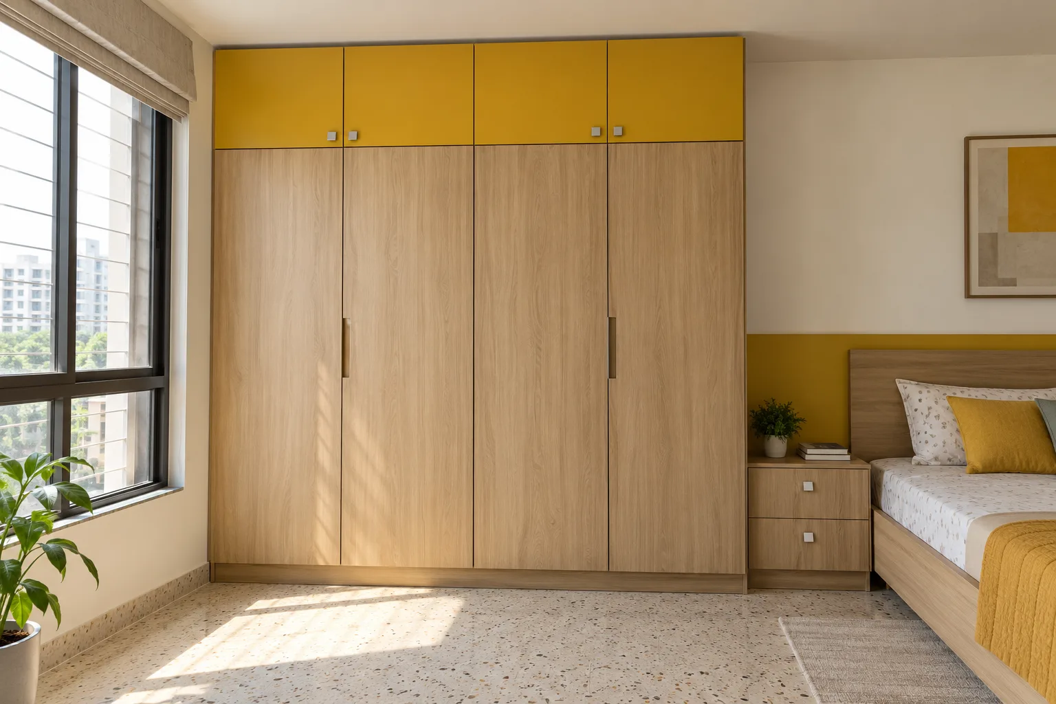Aluminium Oak Laminate Slabs Bedside Drawer Wall White Glossy Acrylic Children Wardrobe concept