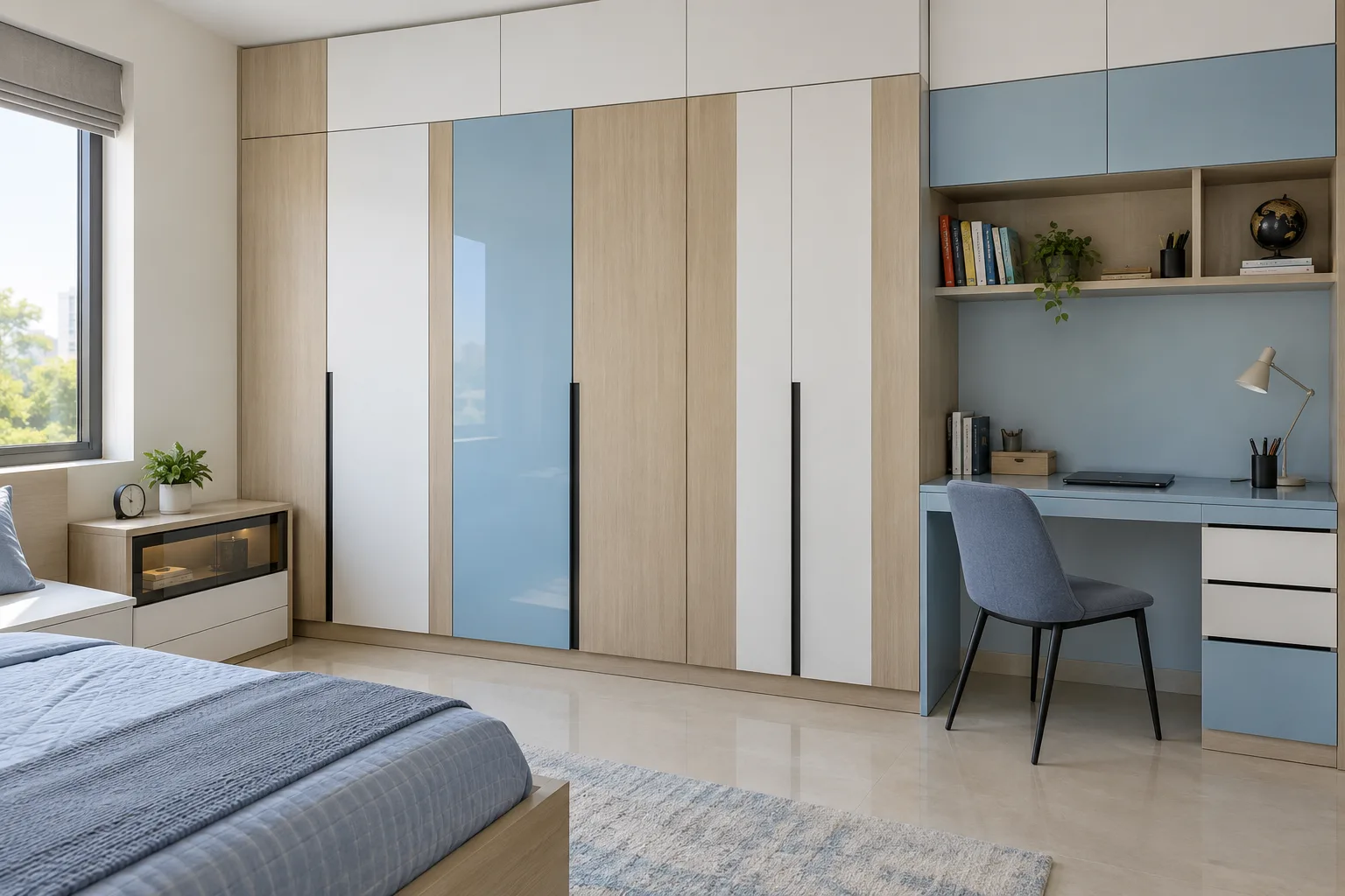 Aluminium Vertical Laminate Rhythm MM-CW073 Children Wardrobe concept