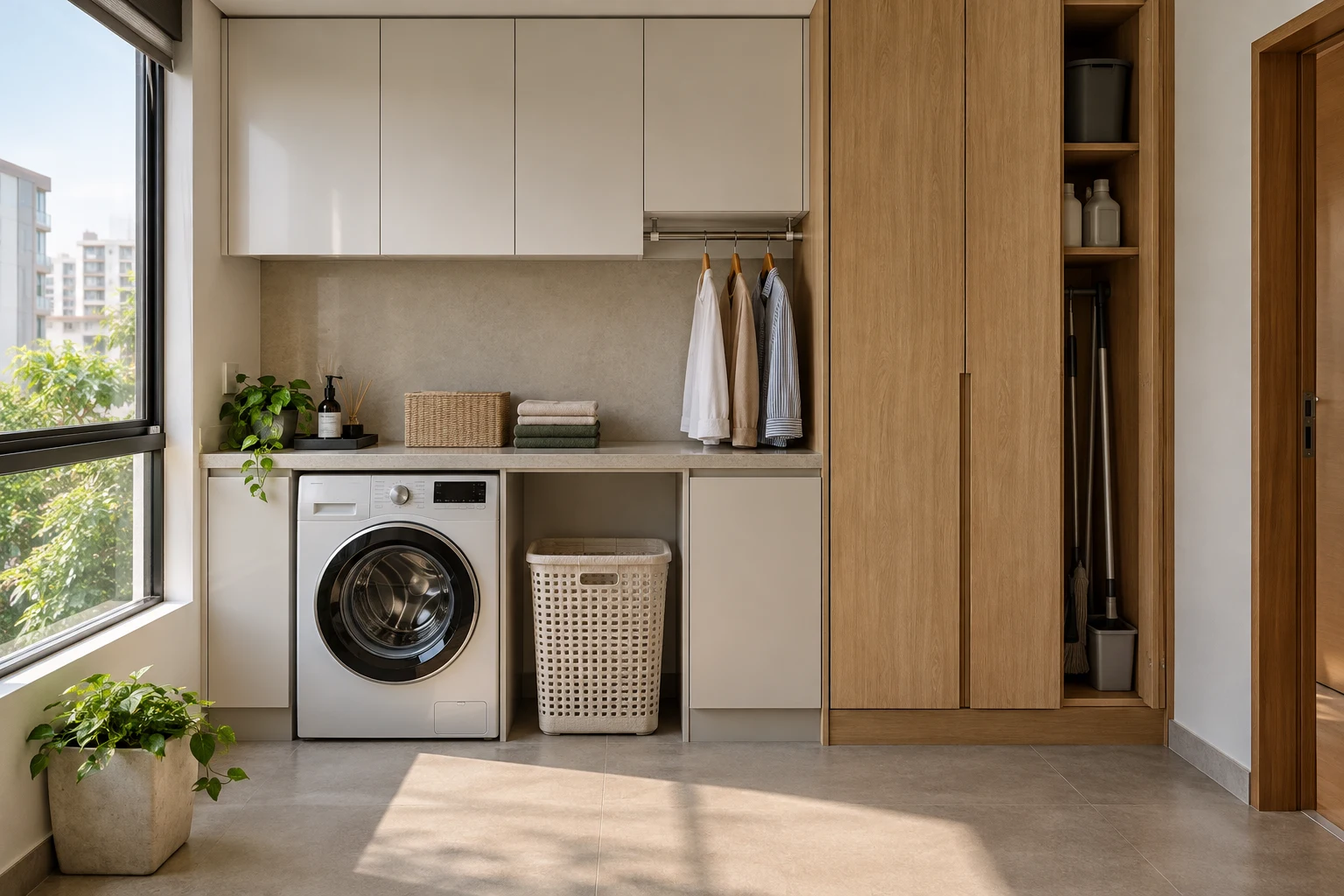 Utility and Laundry Storage in Hyderabad — AI design concept