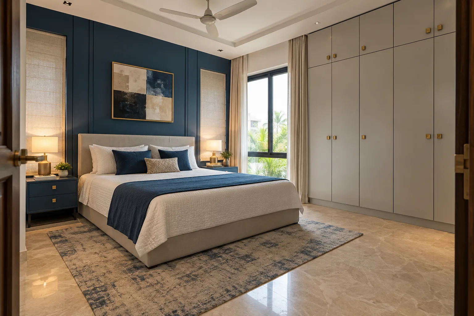 pale grey square pull wardrobe concept