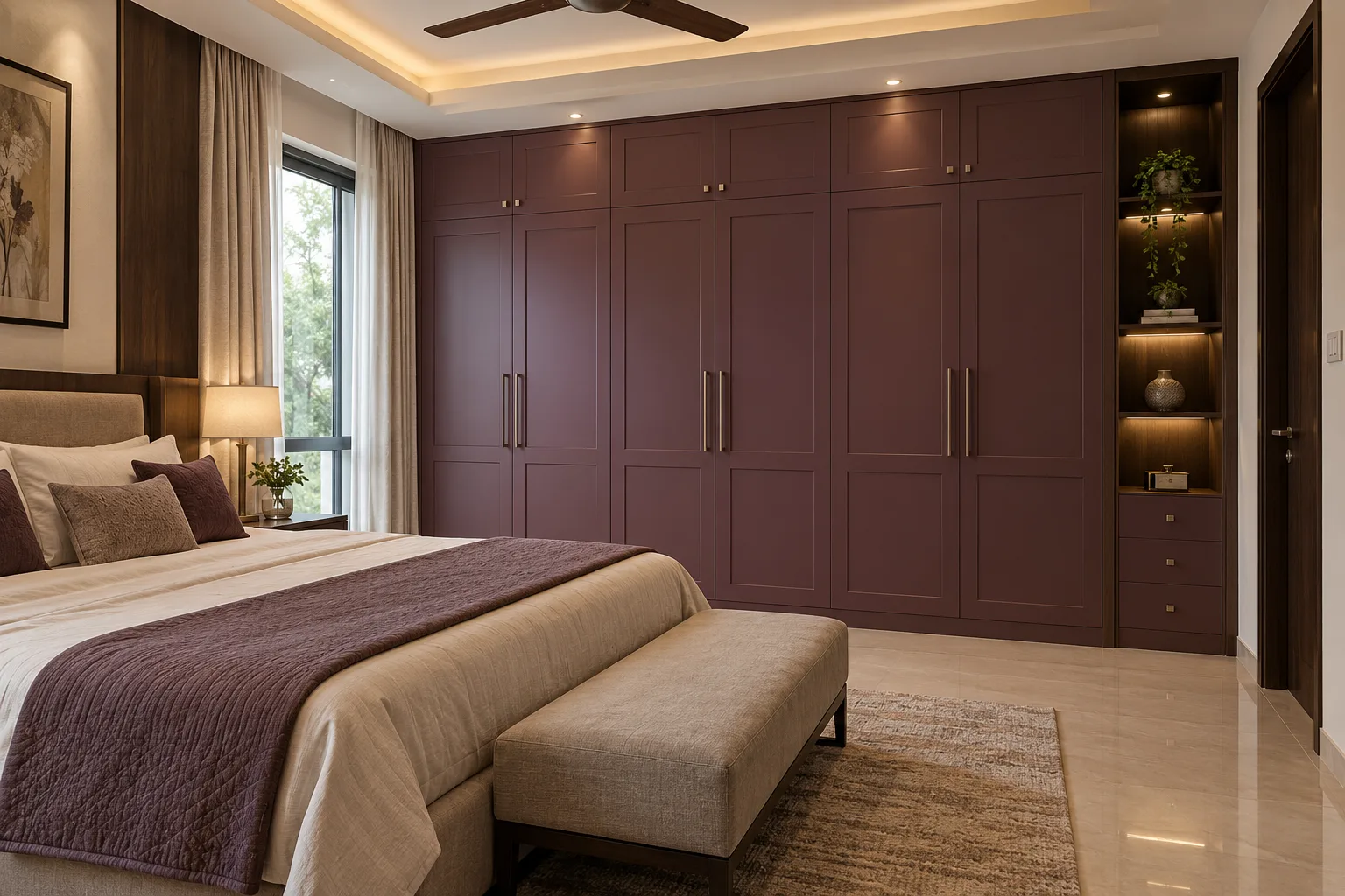 plum classic panel wardrobe concept