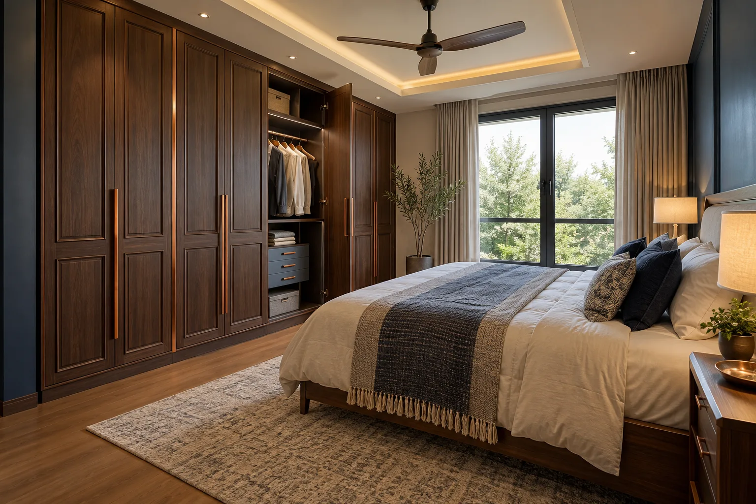 walnut classic copper wardrobe concept