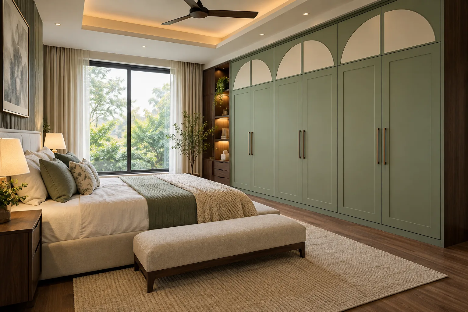 sage upper half disc wardrobe with Aluminium cabinet direction