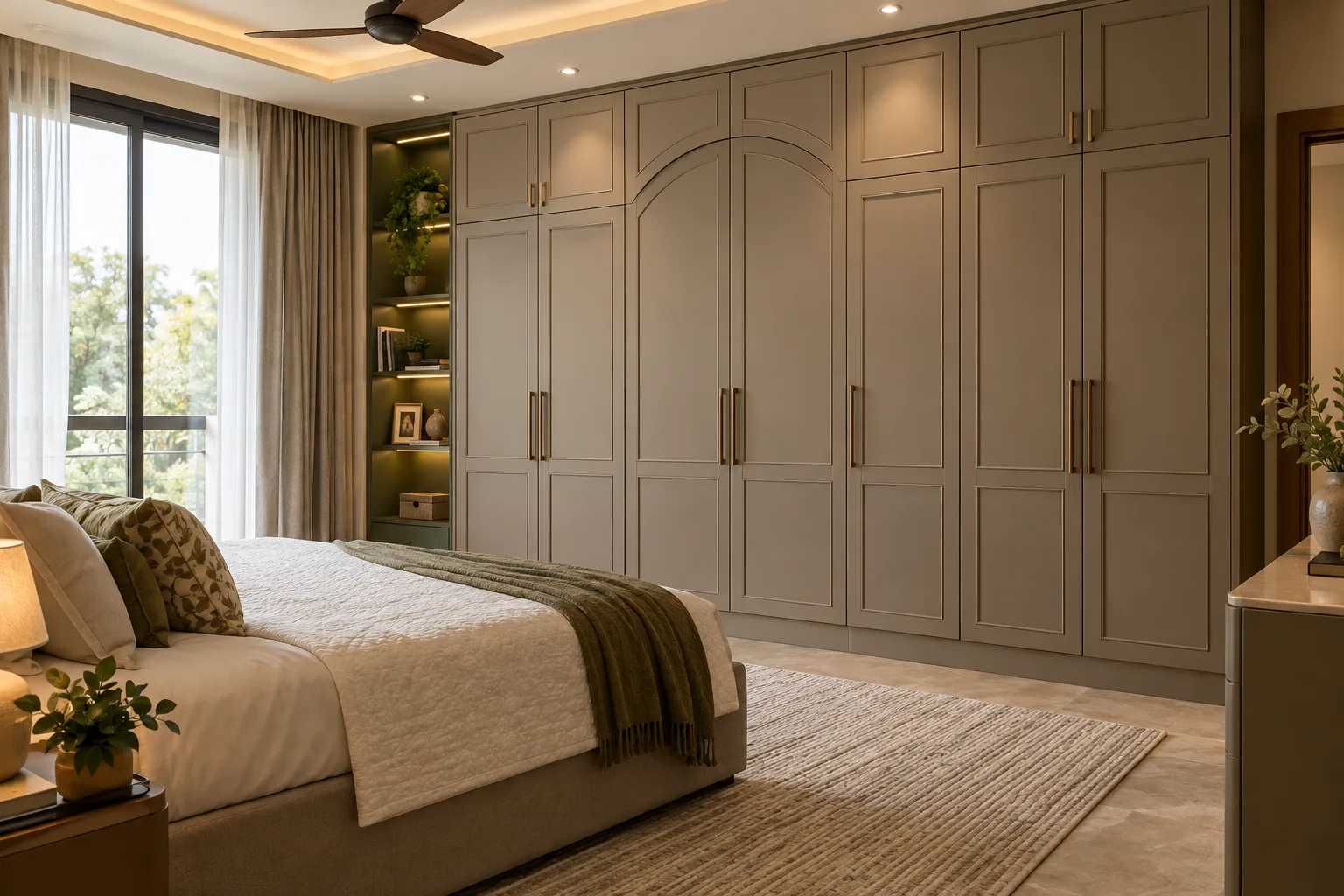 taupe crown motif wardrobe concept