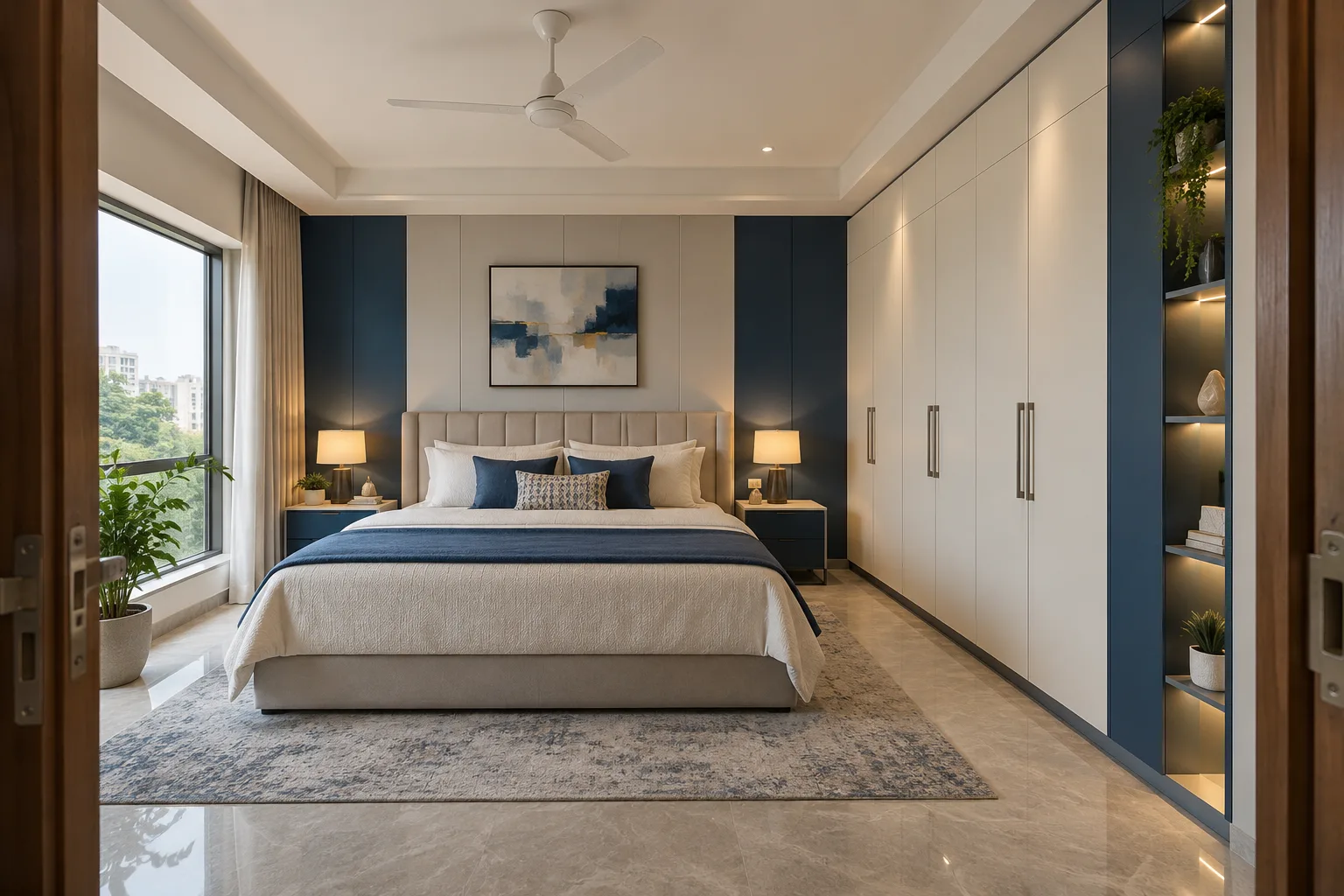 white led side niche wardrobe concept
