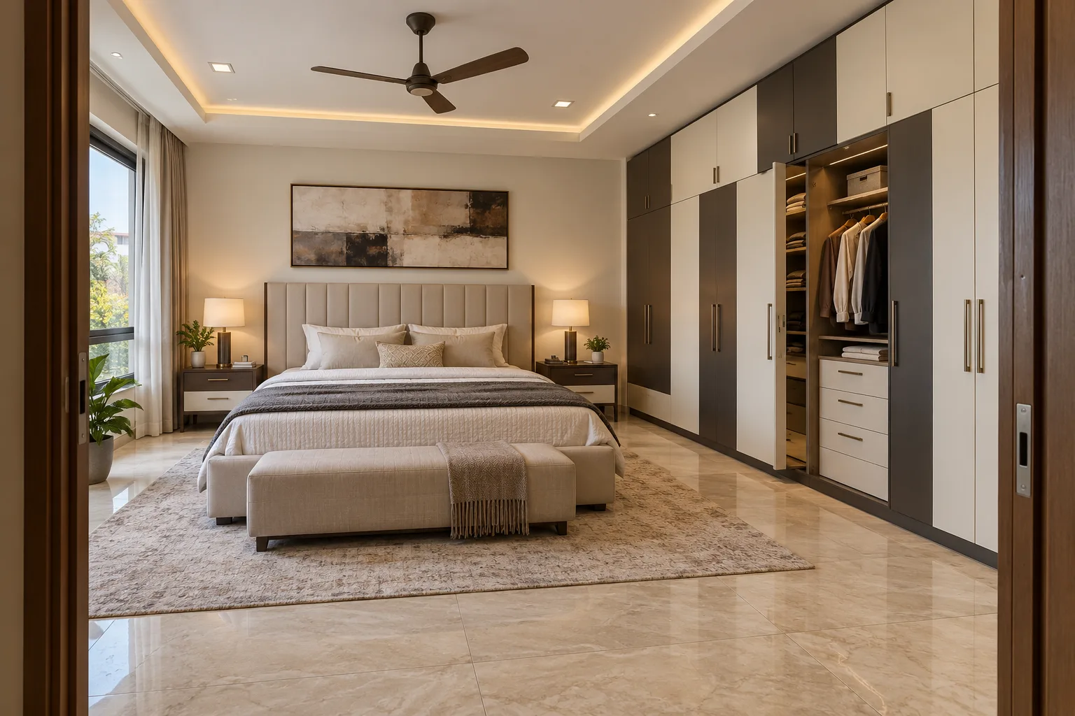 ivory graphite block wardrobe concept