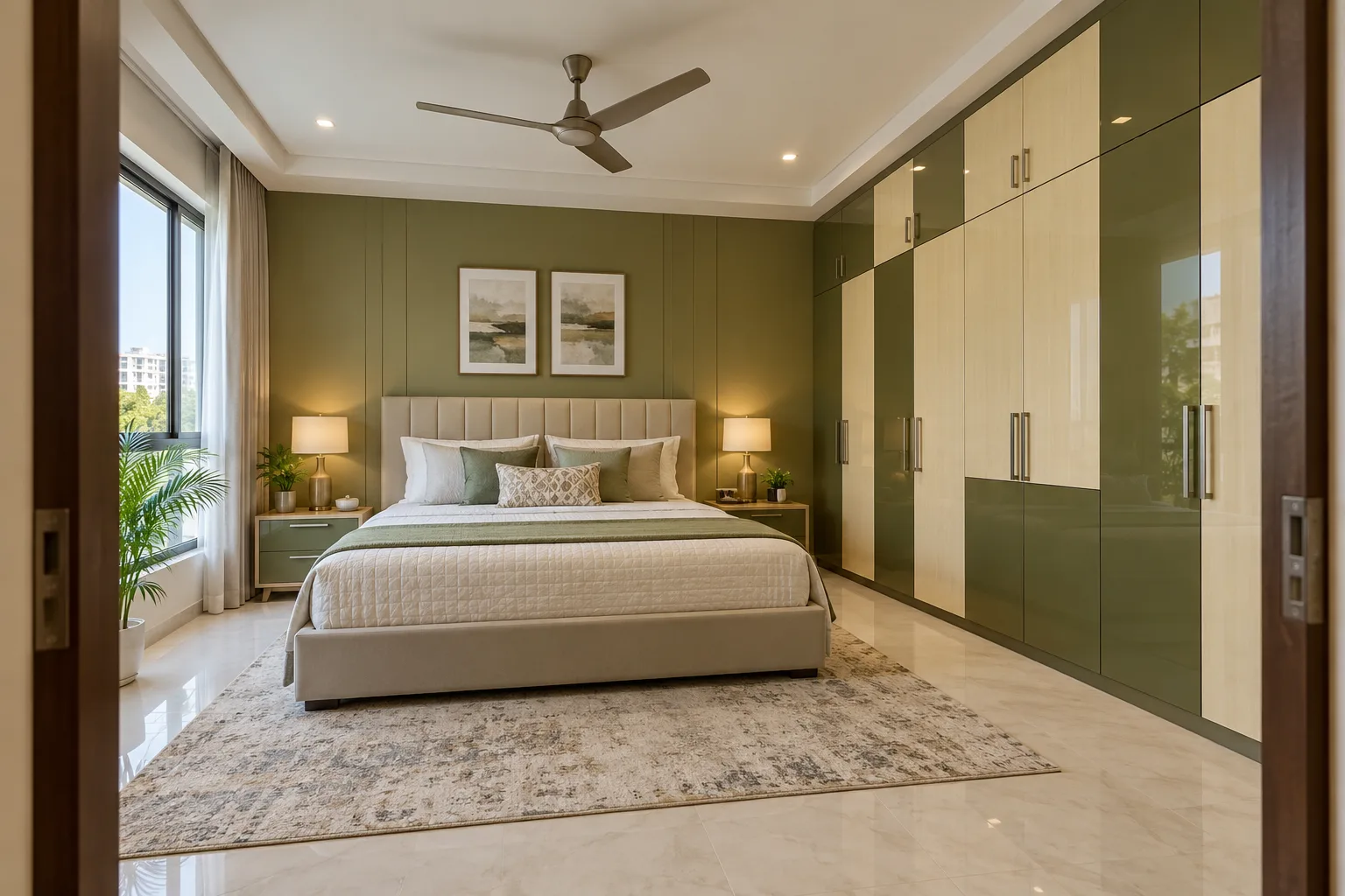 olive ivory gloss wardrobe concept