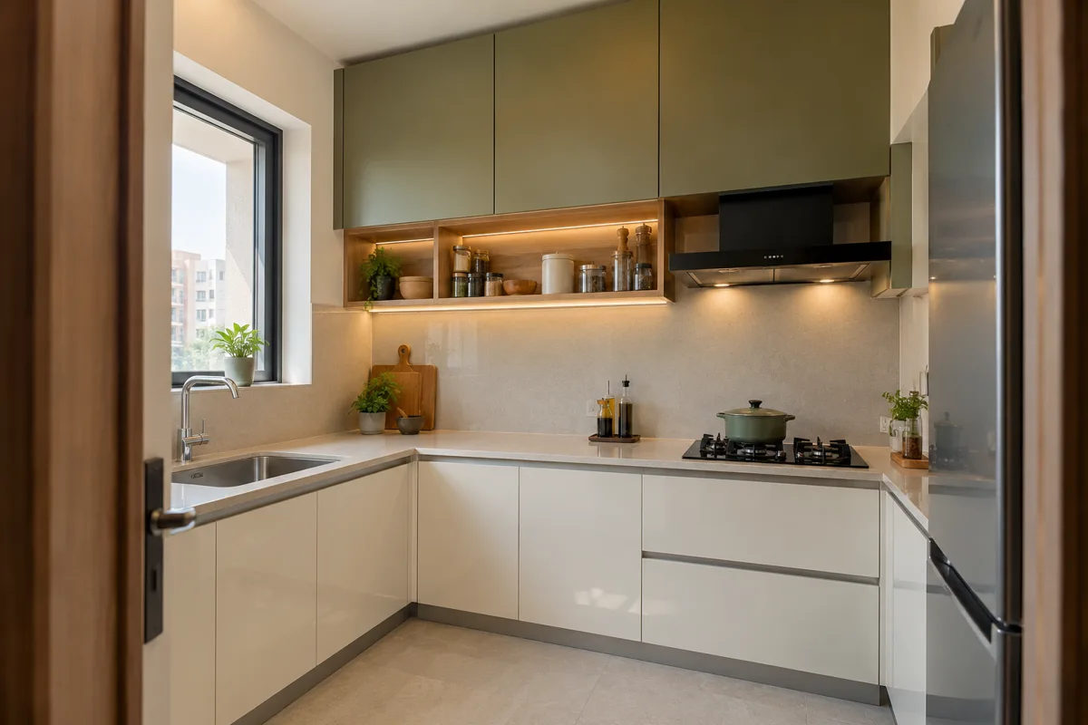 pearl olive dry loft small kitchen — AI concept