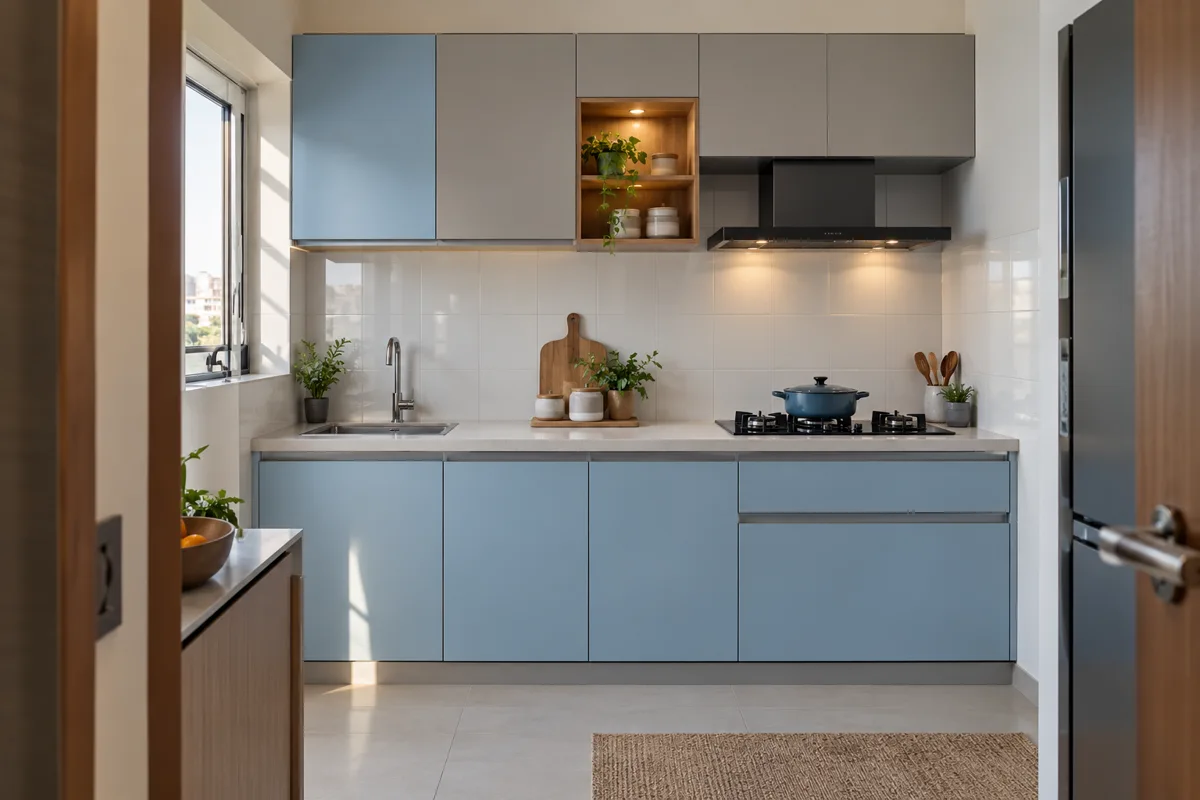 sky putty open niche small kitchen — AI concept