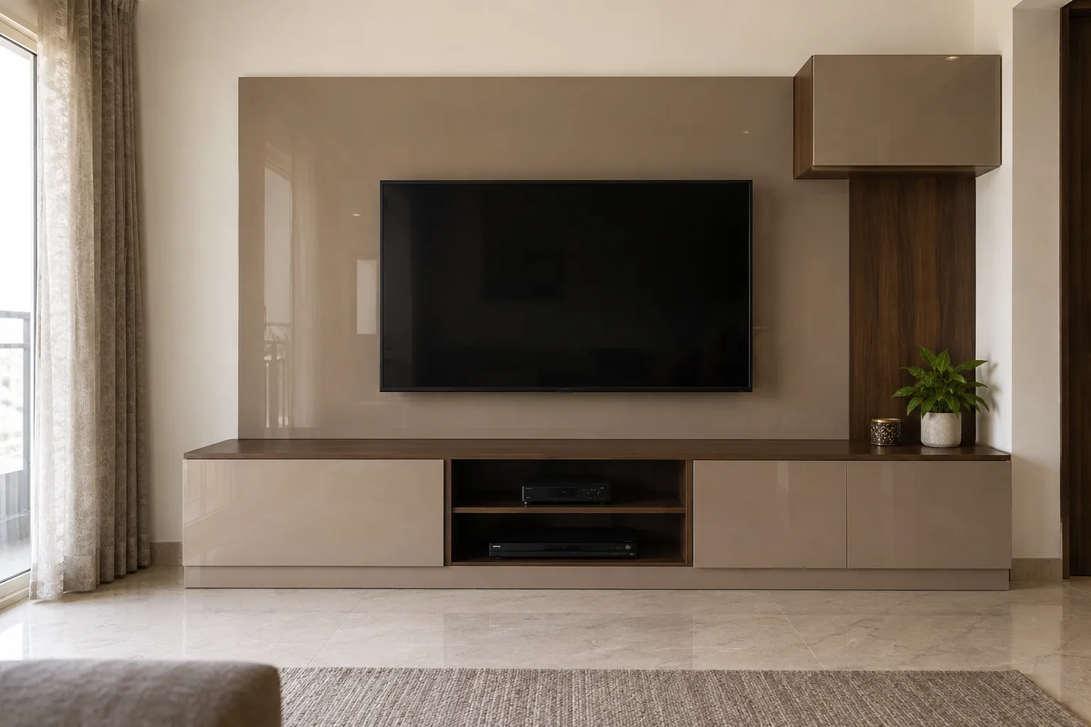 Aluminium Box Recessed TV Unit AI-generated design concept