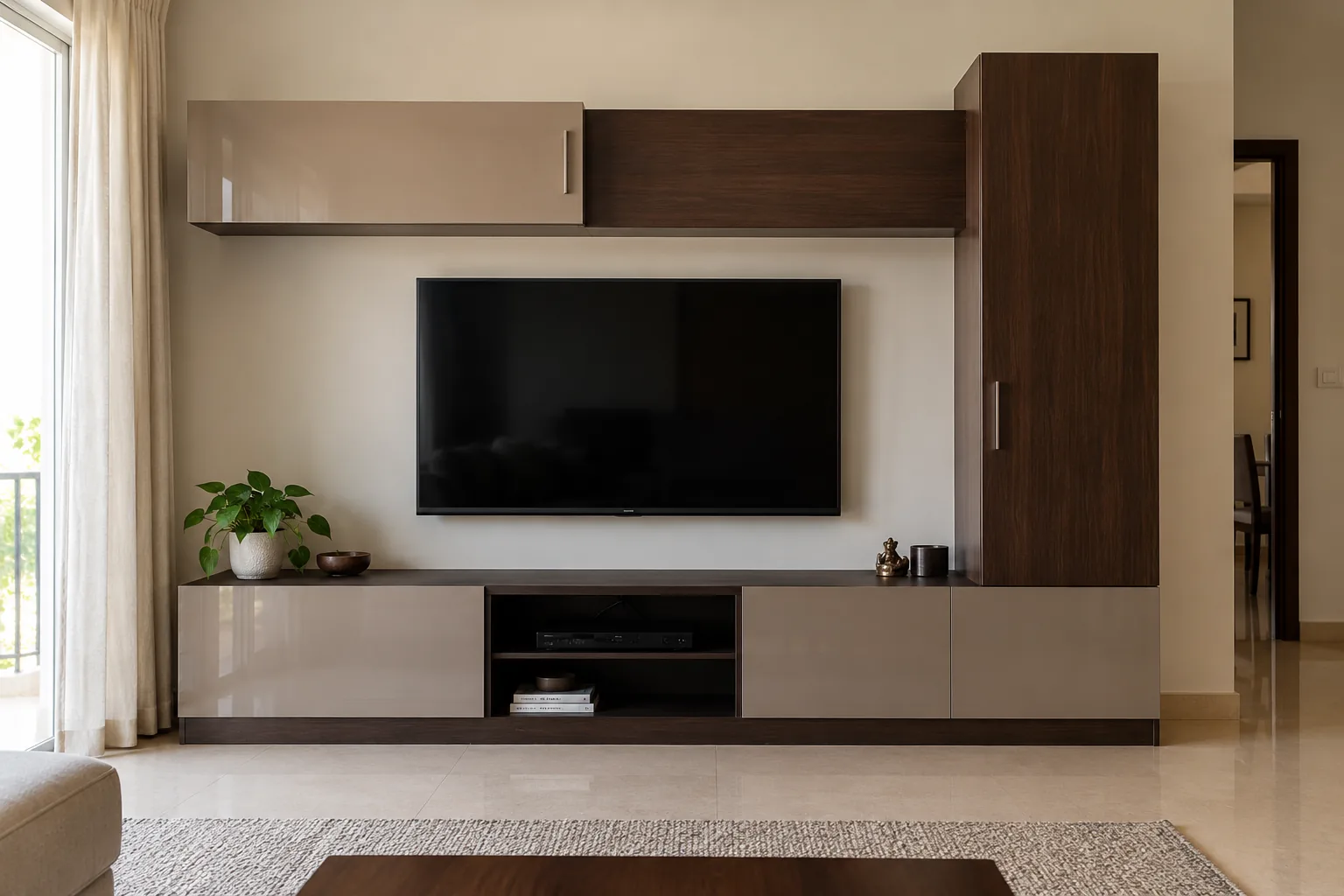 GI Tower Recessed TV Unit AI-generated design concept