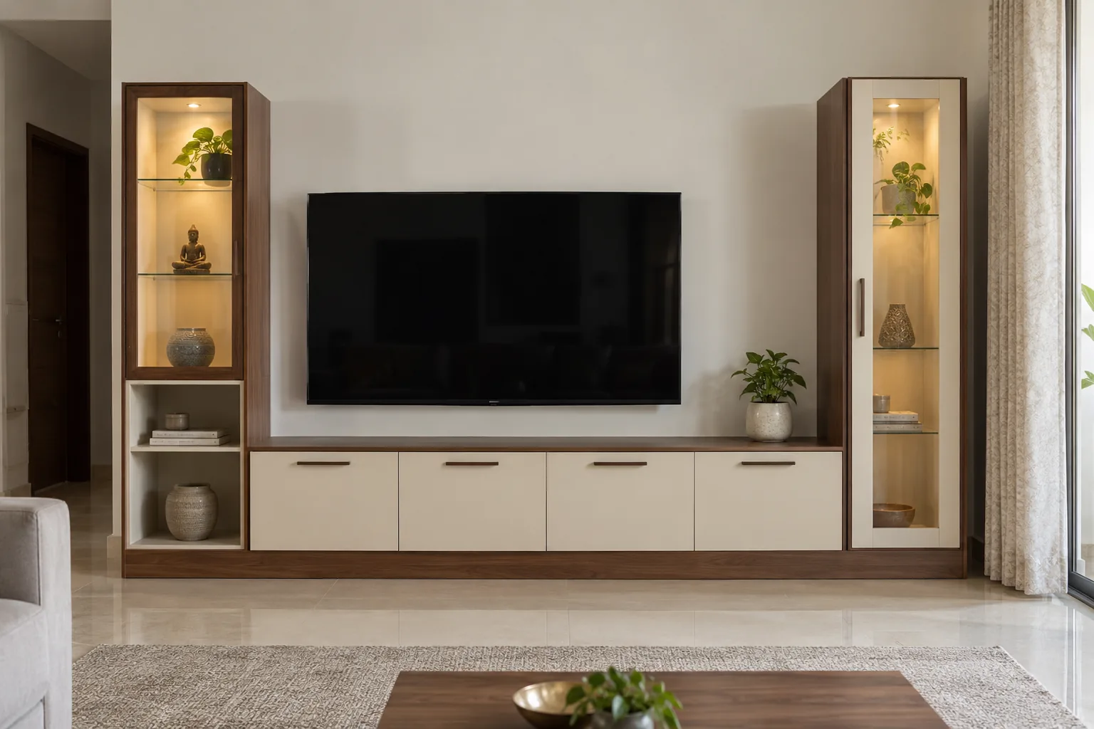 Aluminium Twin Offset TV Unit AI-generated design concept