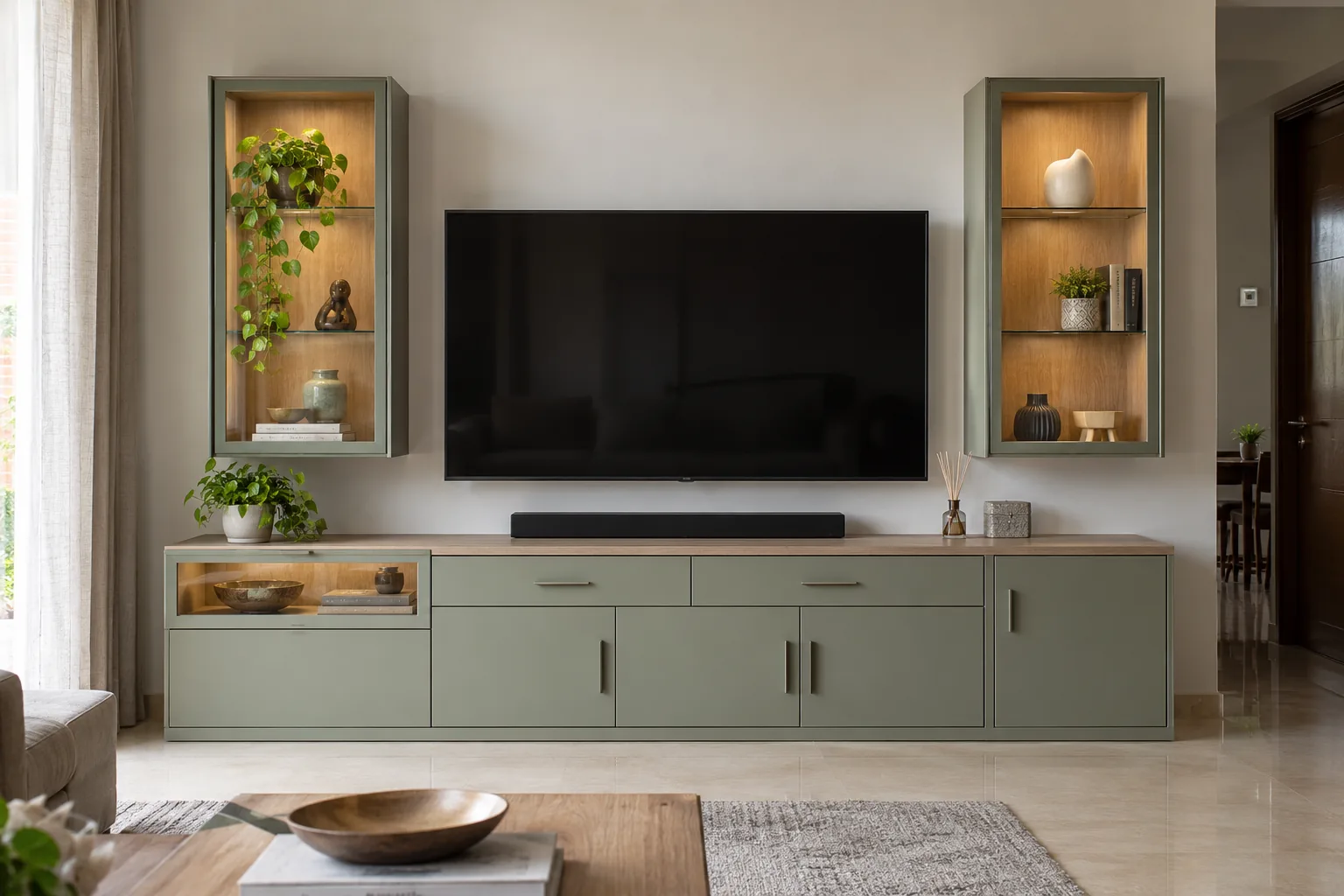 Aluminium Twin Split TV Unit AI-generated design concept
