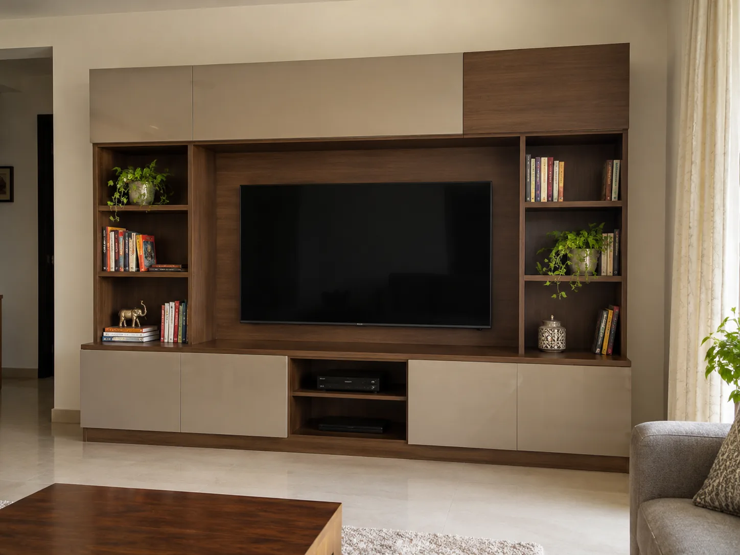 GI Library Recessed TV Unit AI-generated design concept