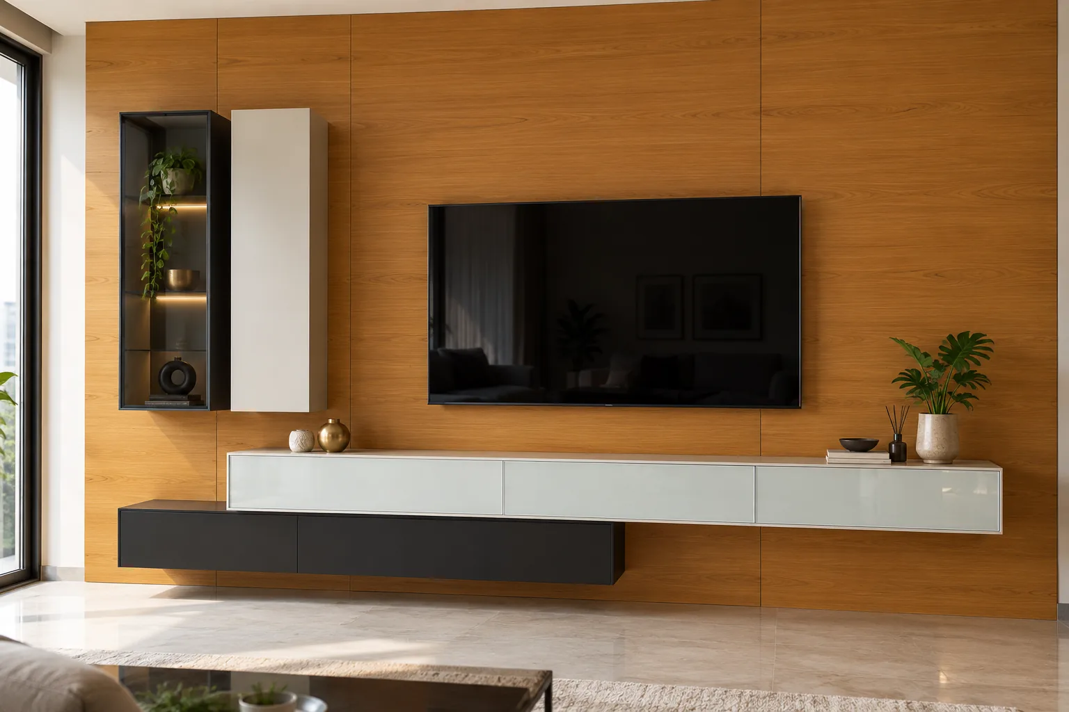 Aluminium Grey Horizontal TV Unit AI-generated design concept