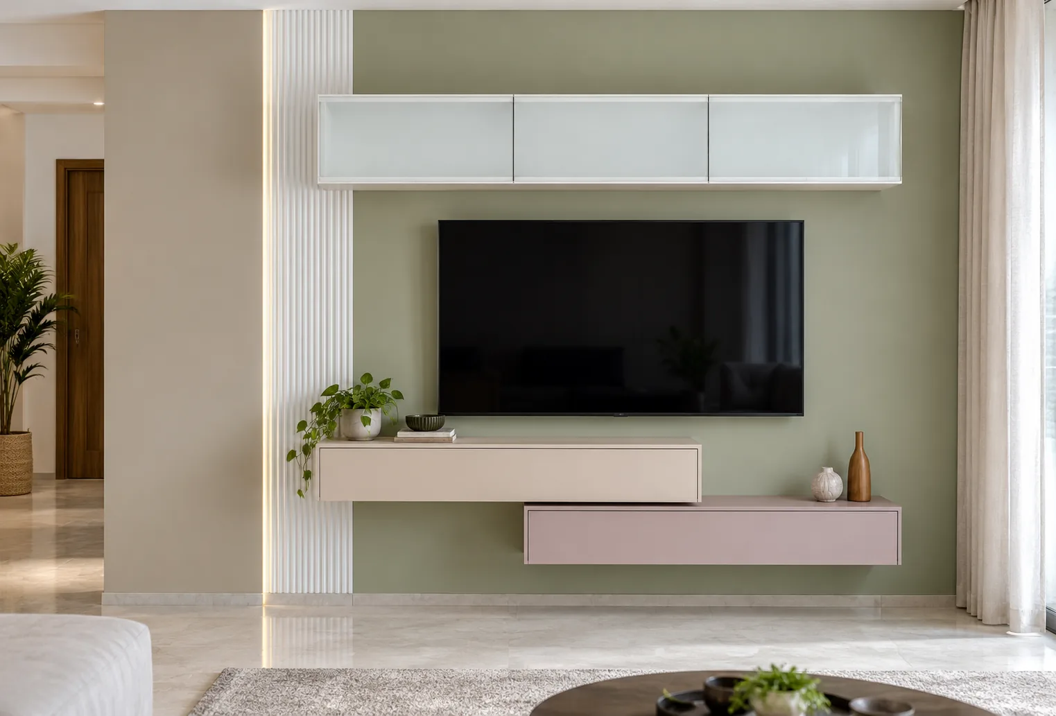 Aluminium Bridge Double TV Unit AI-generated design concept