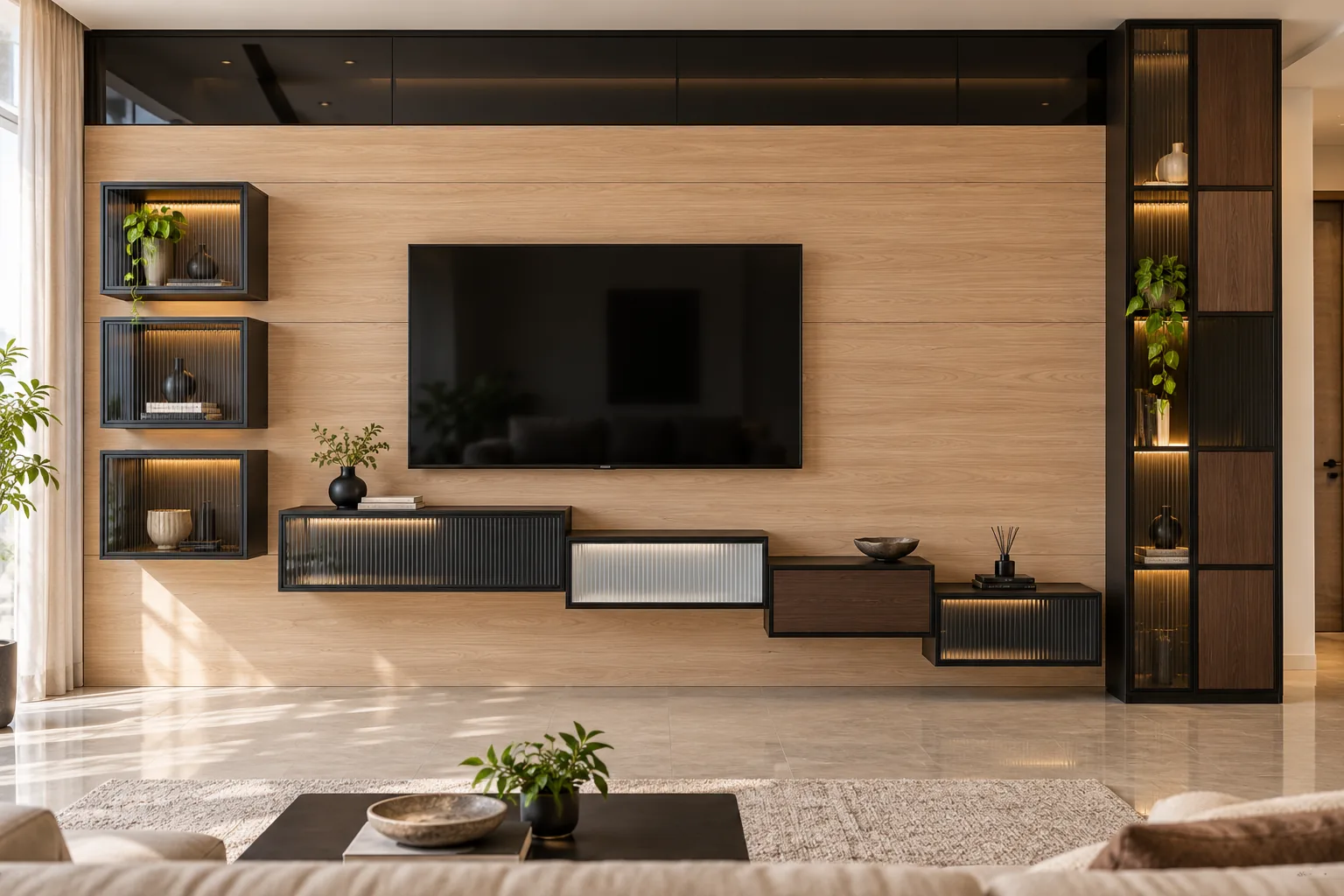 GI Stack Stepped TV Unit AI-generated design concept