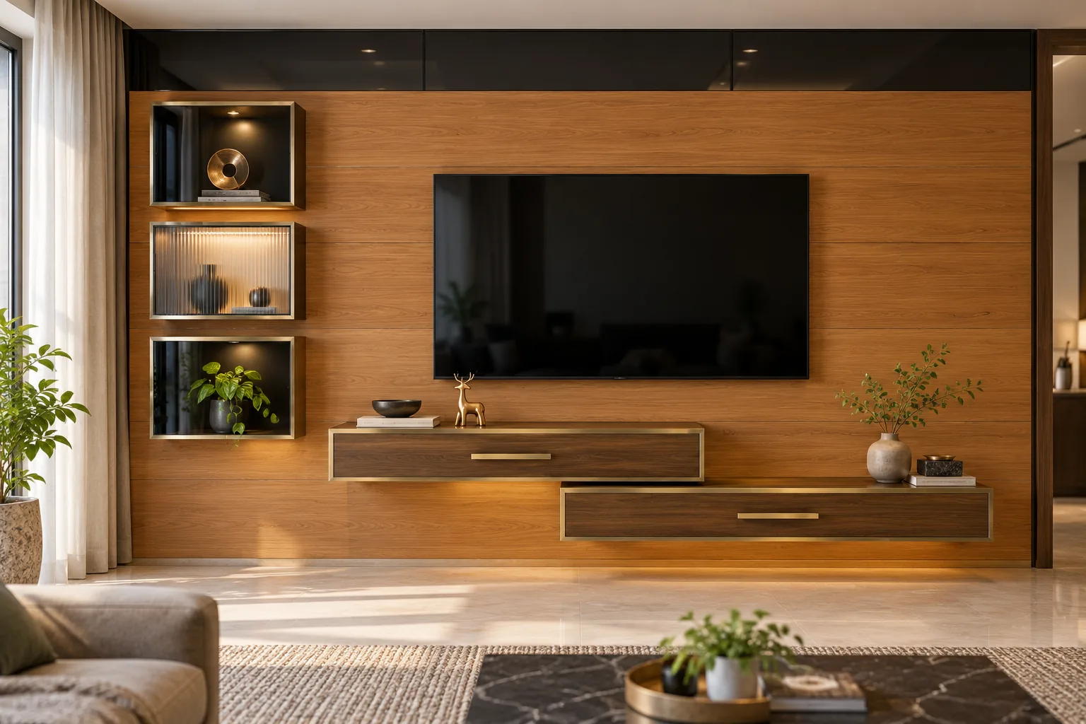 Aluminium Stack Double TV Unit AI-generated design concept