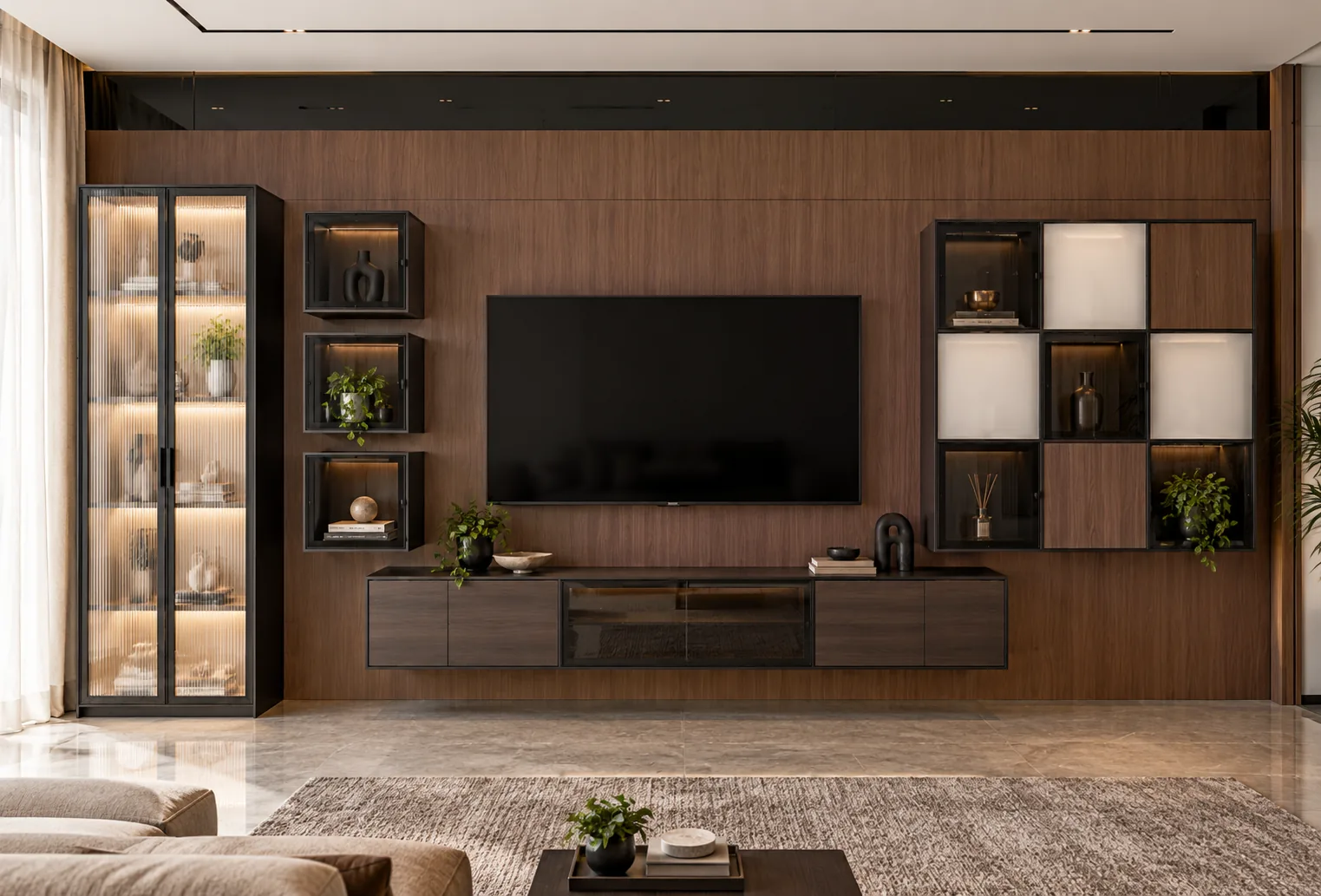 Aluminium Stack Display TV Unit AI-generated design concept