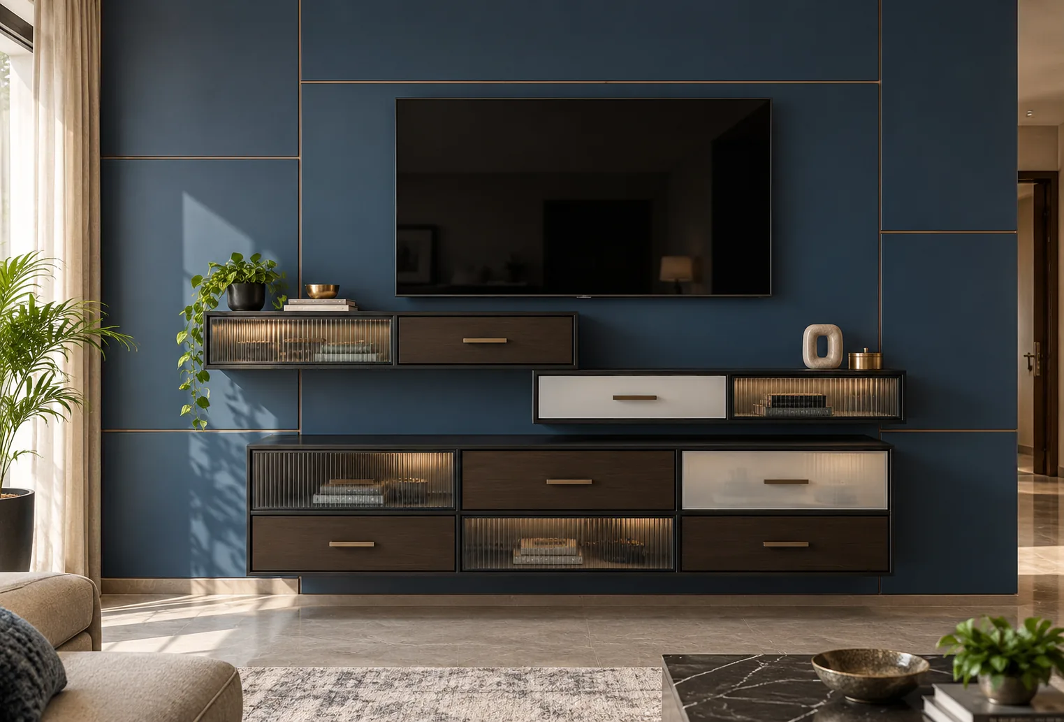 GI Grid Double TV Unit AI-generated design concept