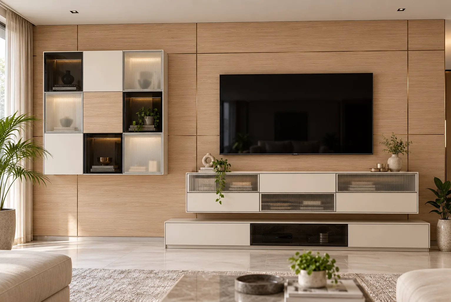 GI Grid Display TV Unit AI-generated design concept