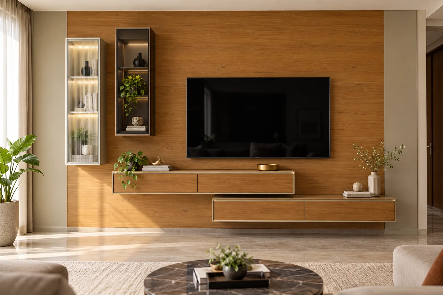 Aluminium Cuboid Double TV Unit AI-generated design concept