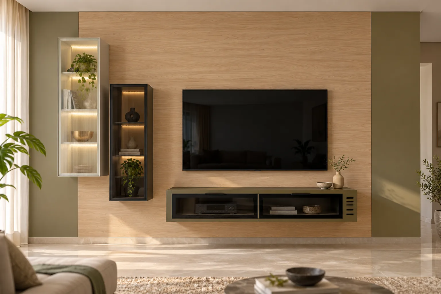 GI Cuboid Media TV Unit AI-generated design concept