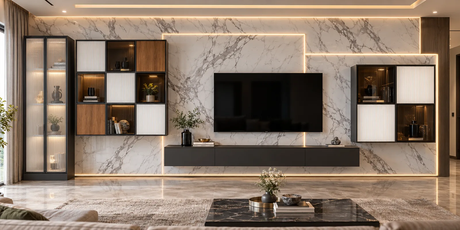 GI Recessed Display TV Unit AI-generated design concept