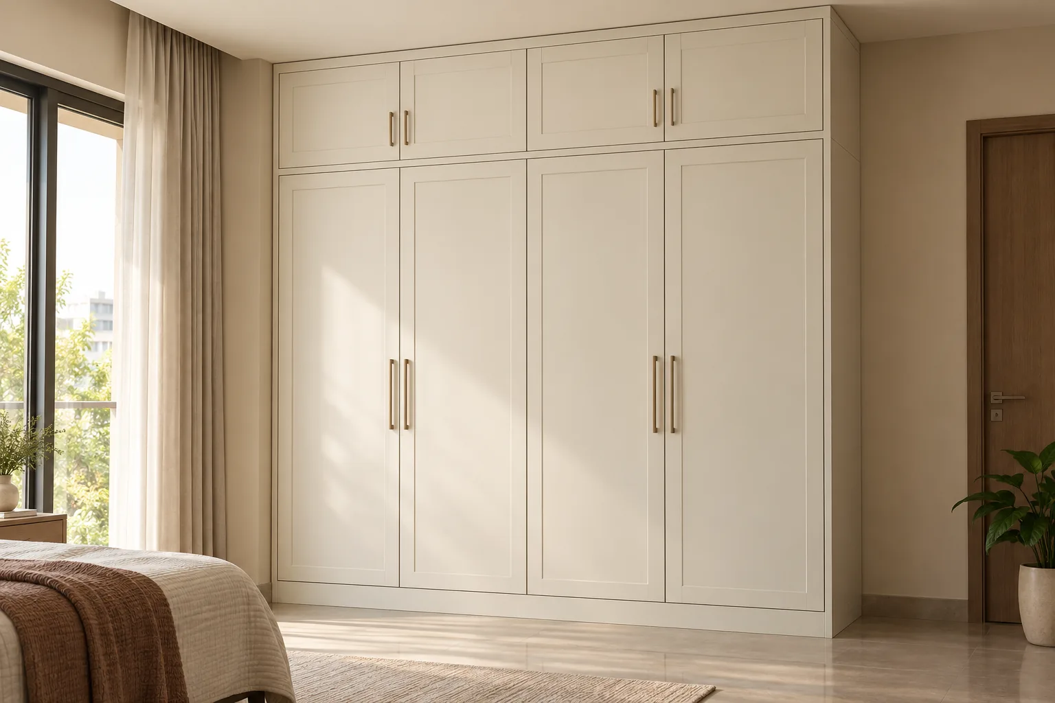 GI Cream Panel Wardrobe with Loft concept