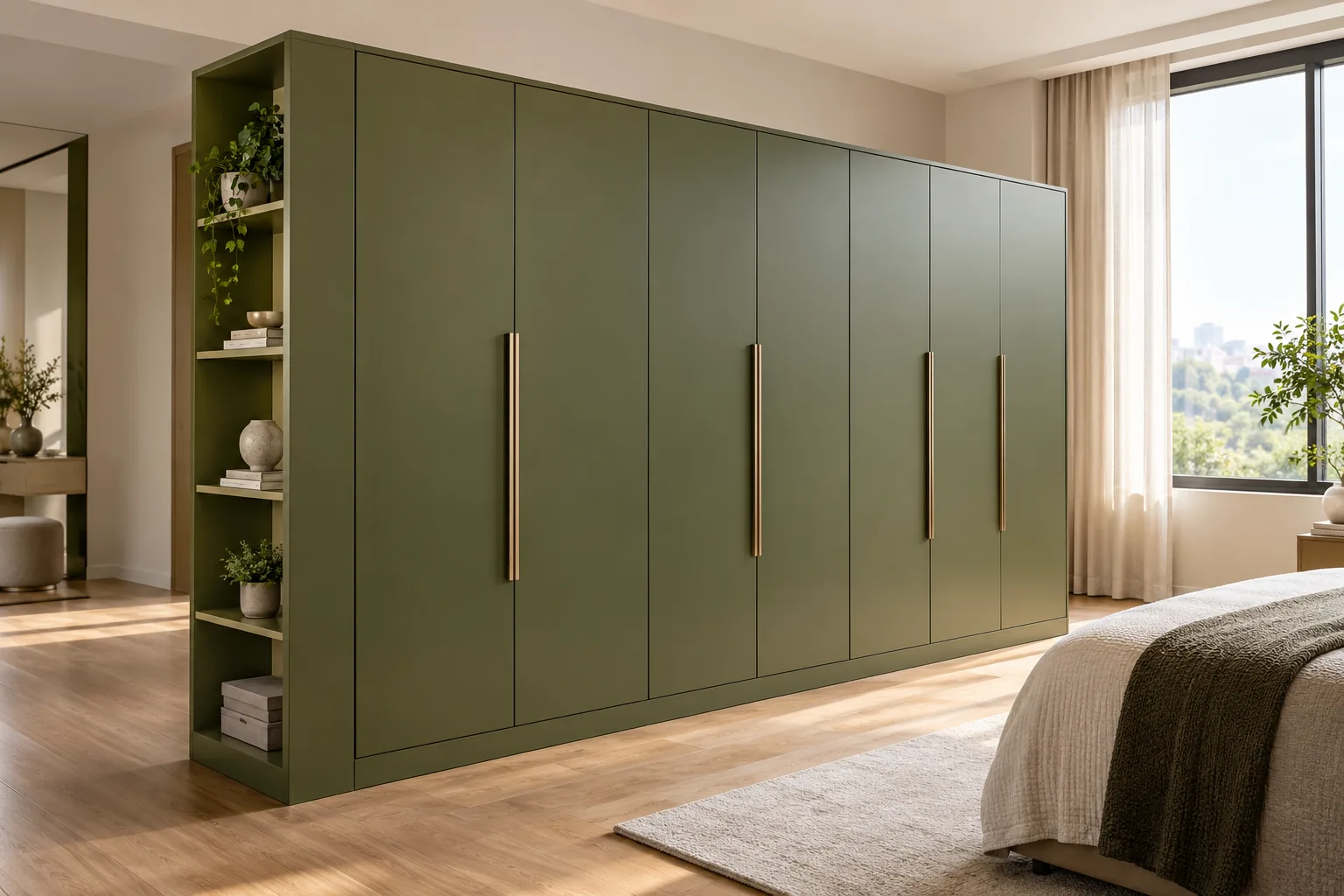 Aluminium Olive Divider Wardrobe — concept render